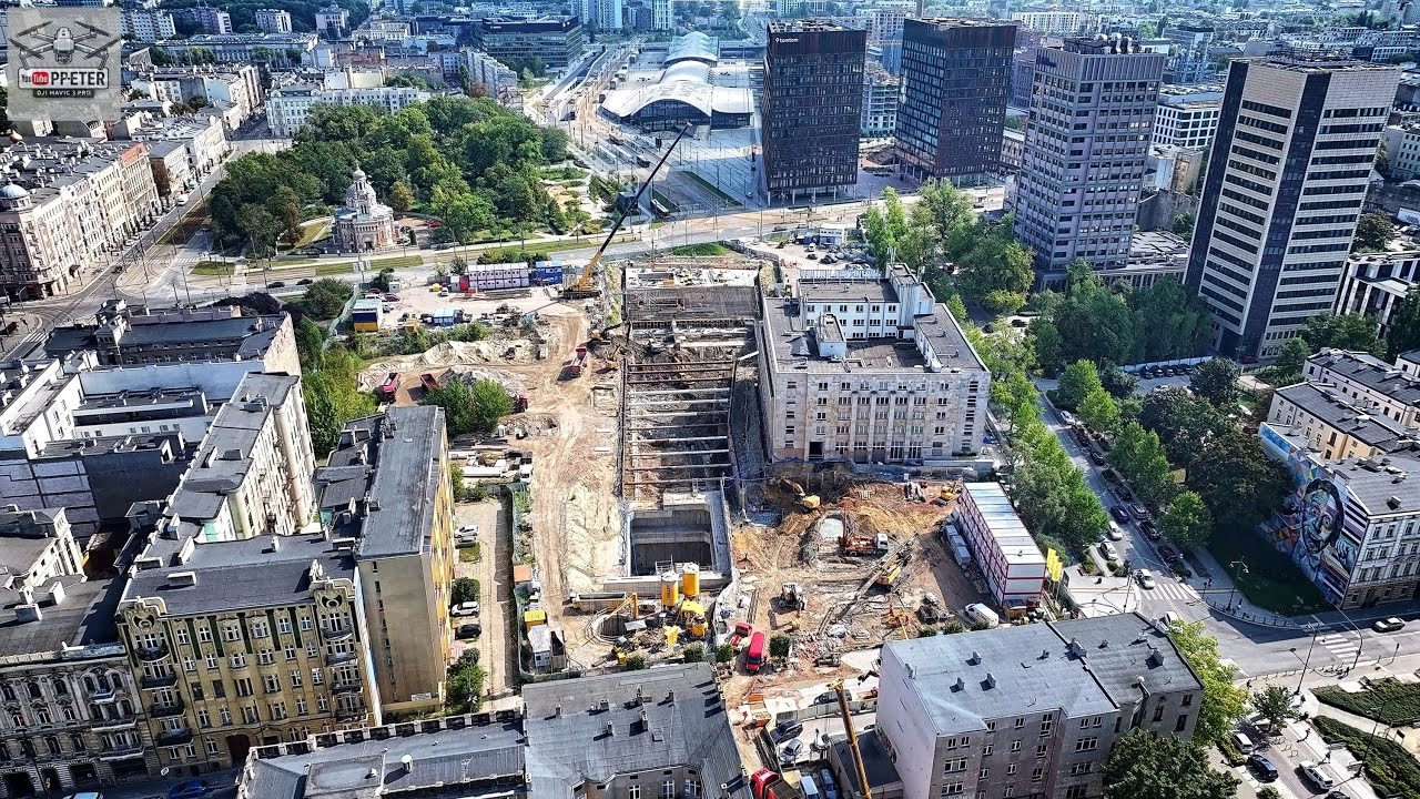 #16F ŁÓDŹ BUDOWA TUNELU ŚREDNICOWEGO UL  KILIŃSKIEGO 04 09 2025 DRON