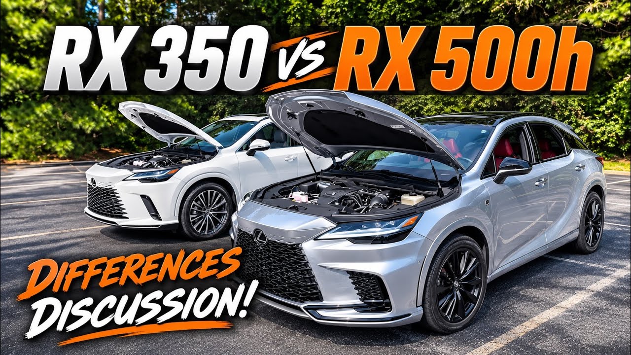 Сравнение Lexus RX 350 FWD 2025 года и Lexus RX 500h | Базовая комплектация против полной комплек...