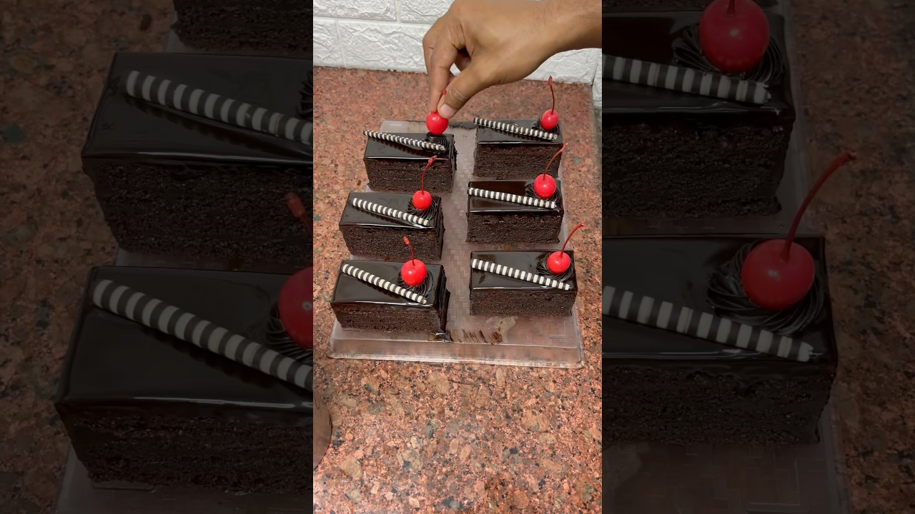 Tasty dark chocolate pastry cutting recipe 