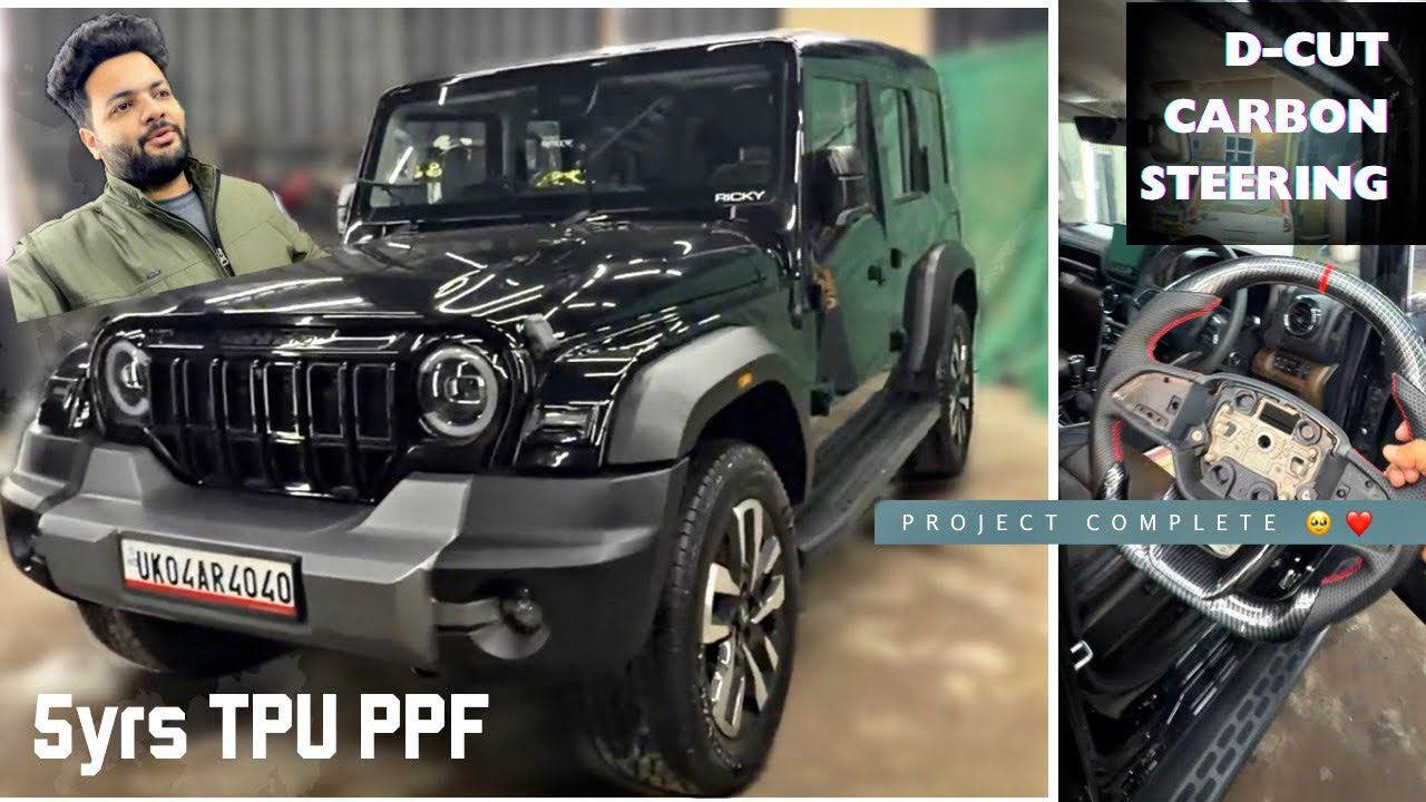 PROTECTED THAR ROXX WITH 5 Yrs TPU PPF ✅ & CARBON FIBER D CUT STEERING INSTALLED 😍❤️ | D MEKANIC