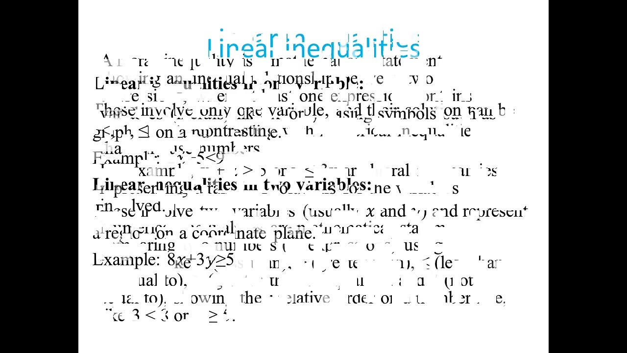 linear inequalities