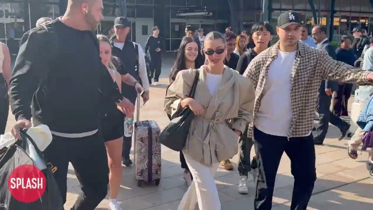 Hailey Bieber Arrives In Sydney Ahead Of Australian Launch Of Skincare Brand Rhode