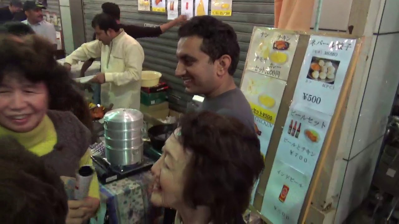 Indian Nepali food booth in the Japanese market