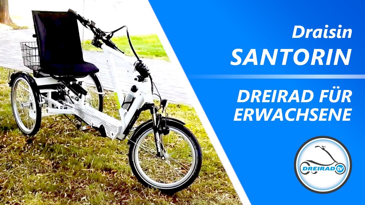 Dreirad für Erwachsene E-Bike 👍  Draisin Santorin bis 175 kg mit Motor