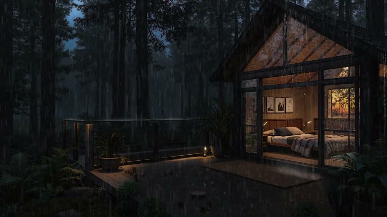 8 Hours Mild Midnight Rain in the Forest 🌲🌧️ Gentle Natural Sleep Atmosphere (4K – No Ads)