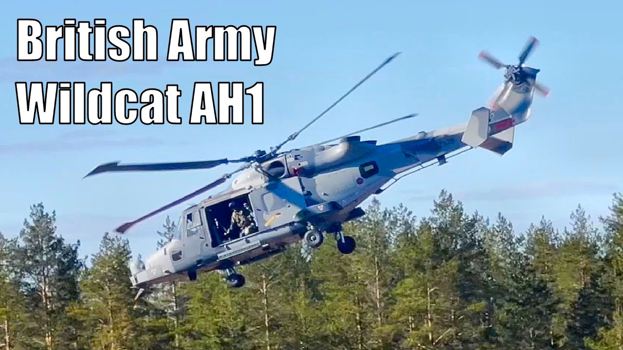 Wildcat AH1 Helicopter British Army - Landing And Takeoff at Jämijärvi Finland - Arrow 24
