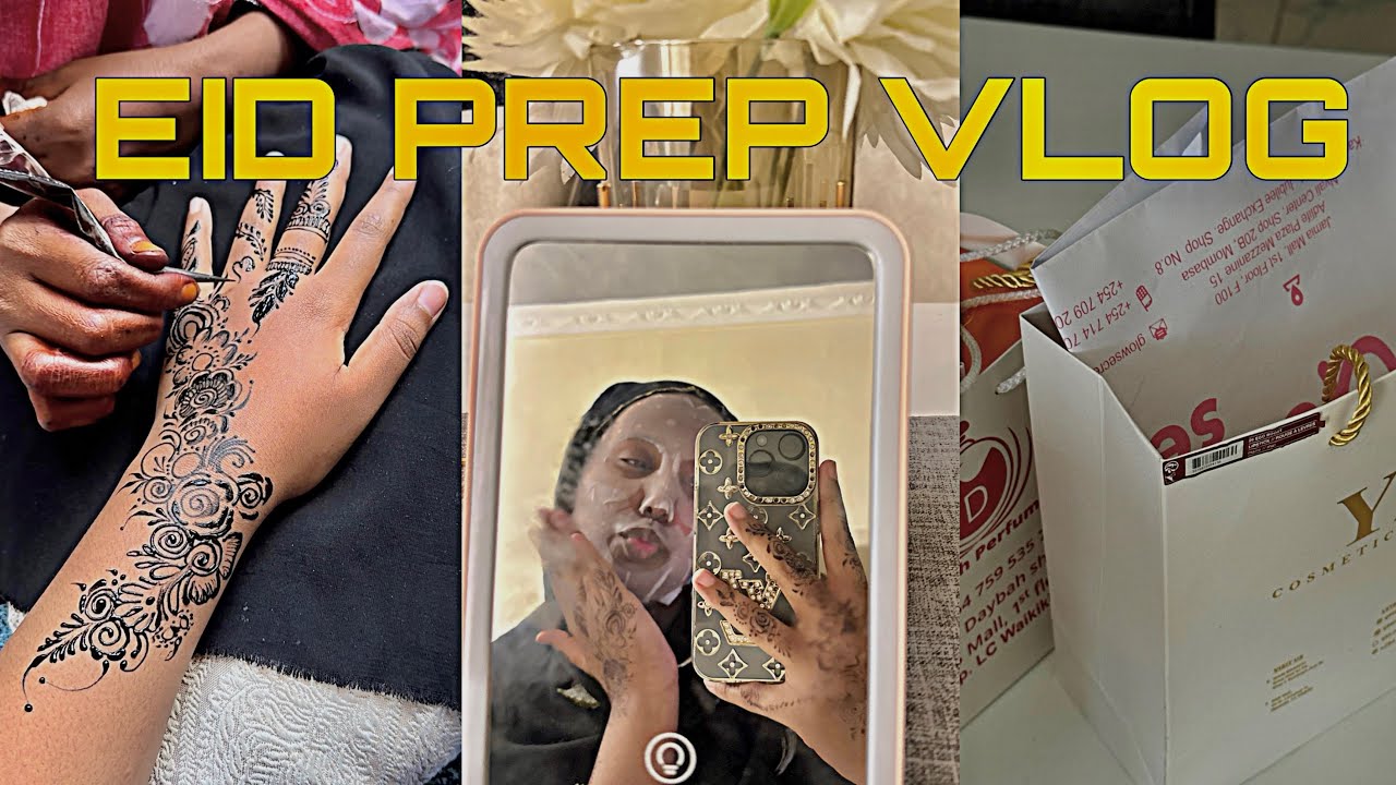 EID PREP VLOG|| getting henna done,shopping for Eid, baking cake 🌷🎀