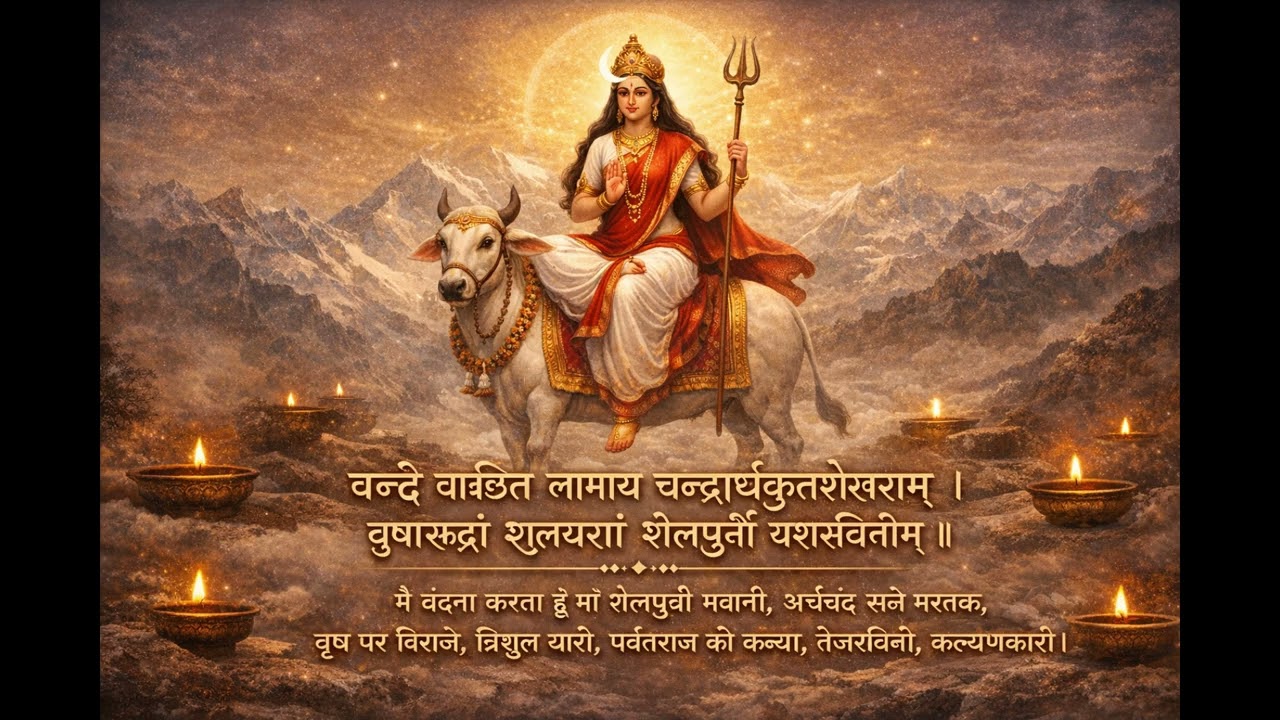Vande Vanchhitlabhaye Shailputri Maa 🙏 | 108 Times Chant | Durga Mantra for Peace & Blessings