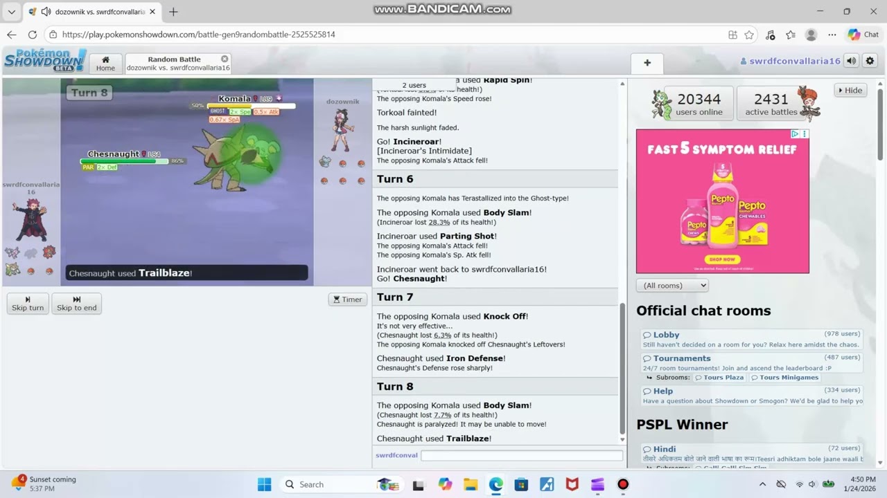 Pokémon Showdown Random battles (61)