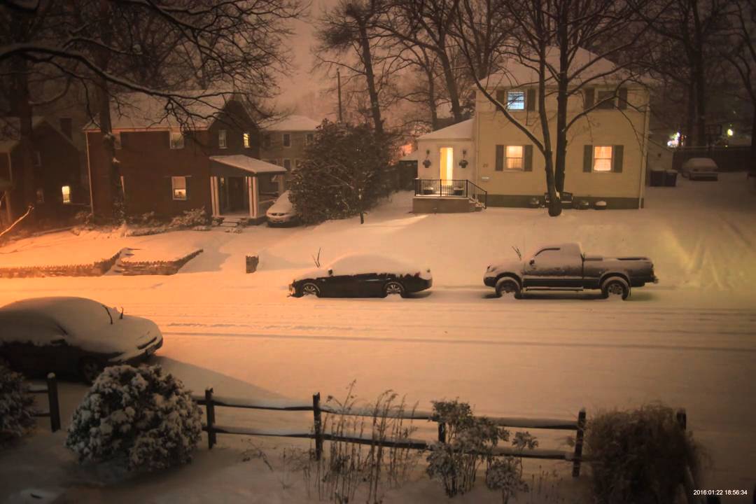 Snowzilla Time-lapse 2016 Jan 22 1pm to Midnight
