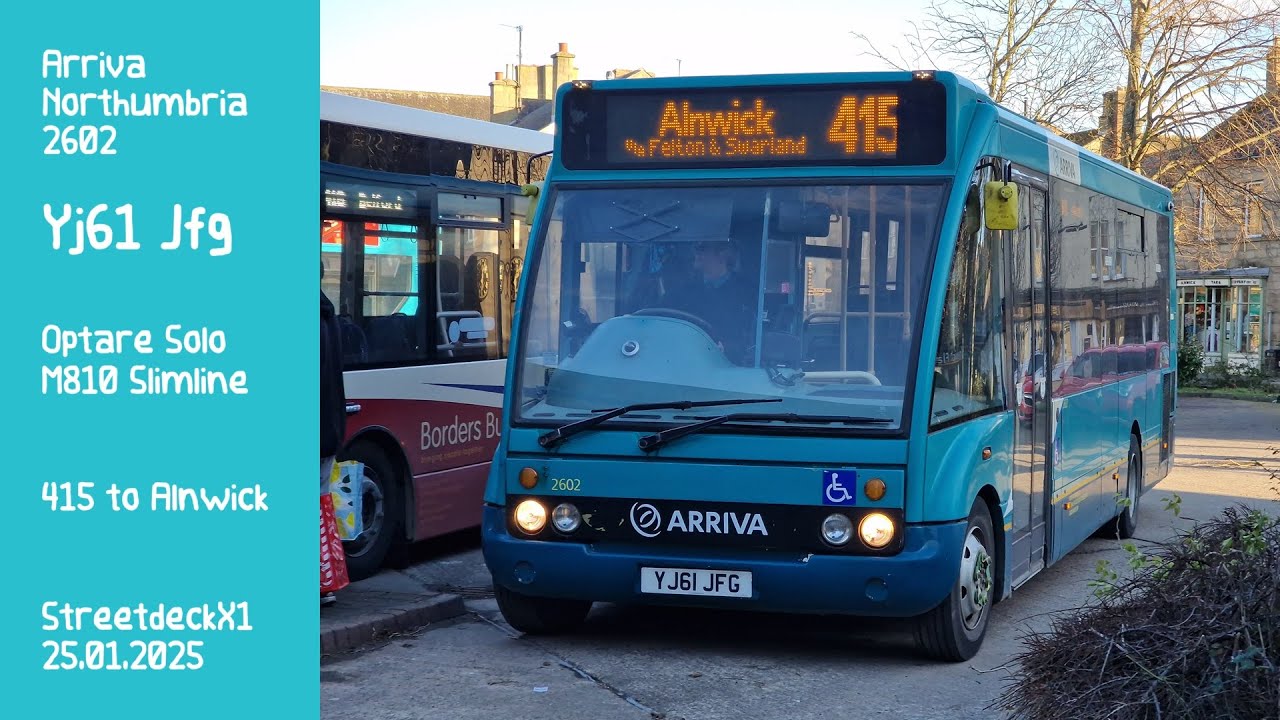 415 to Alnwick - Arriva Northumbria 2602 - Yj61 Jfg - Optare Solo M810 Slimline