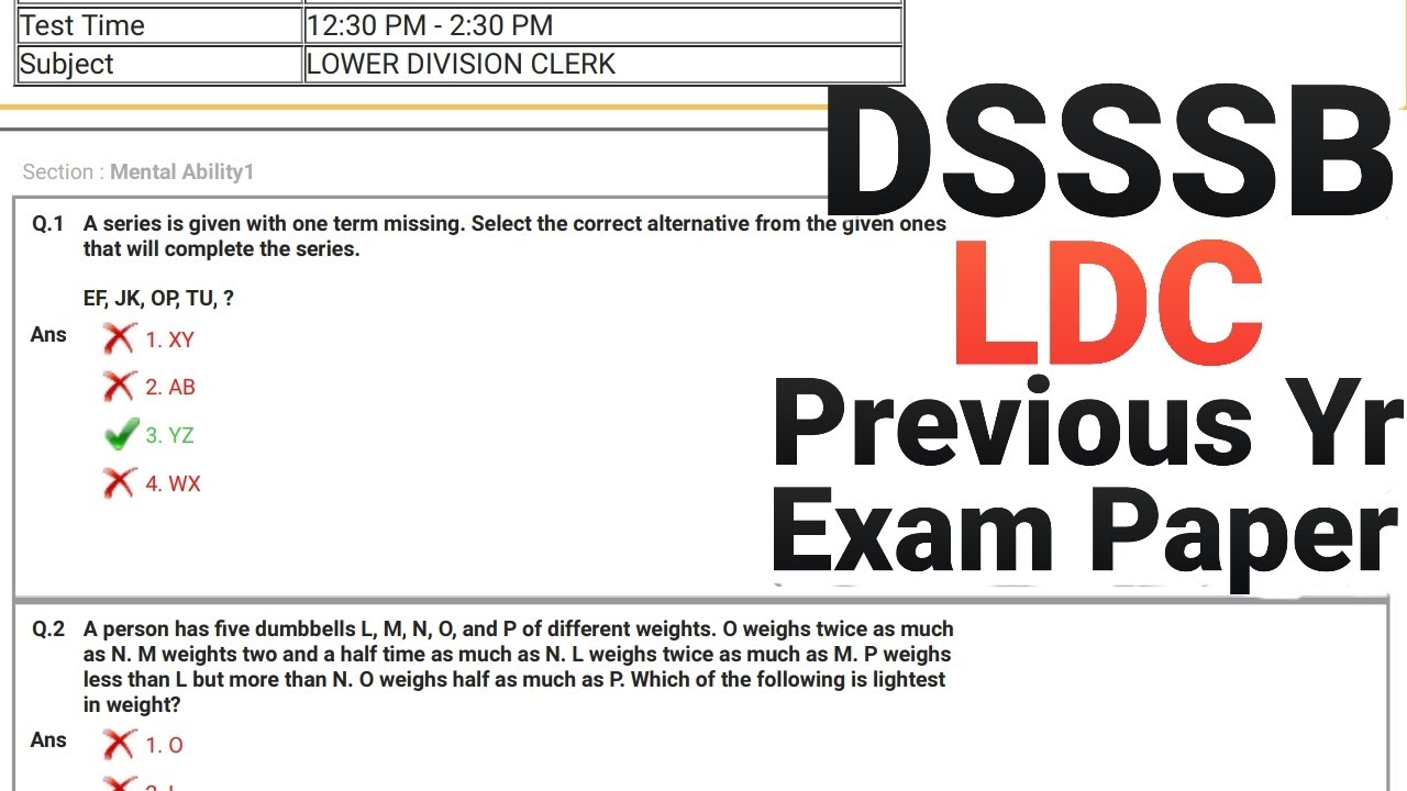 DSSSB LDC PREVIOUS YEAR QUESTION PAPER 8/19 | DSSSB JUNIOR CLERK 13/20 EXAM PREPARATION