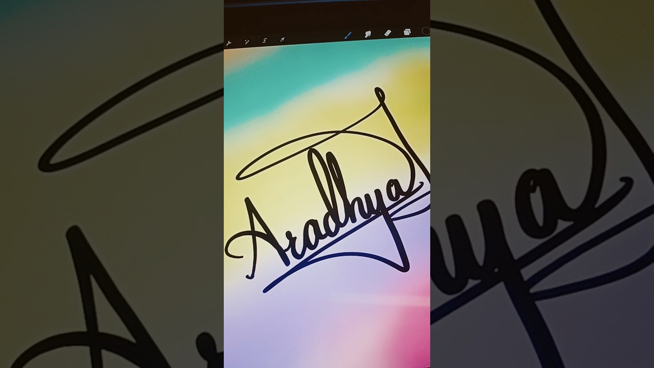 ARADHYA name signature on procreate comment your name #trending #art #calligraphy