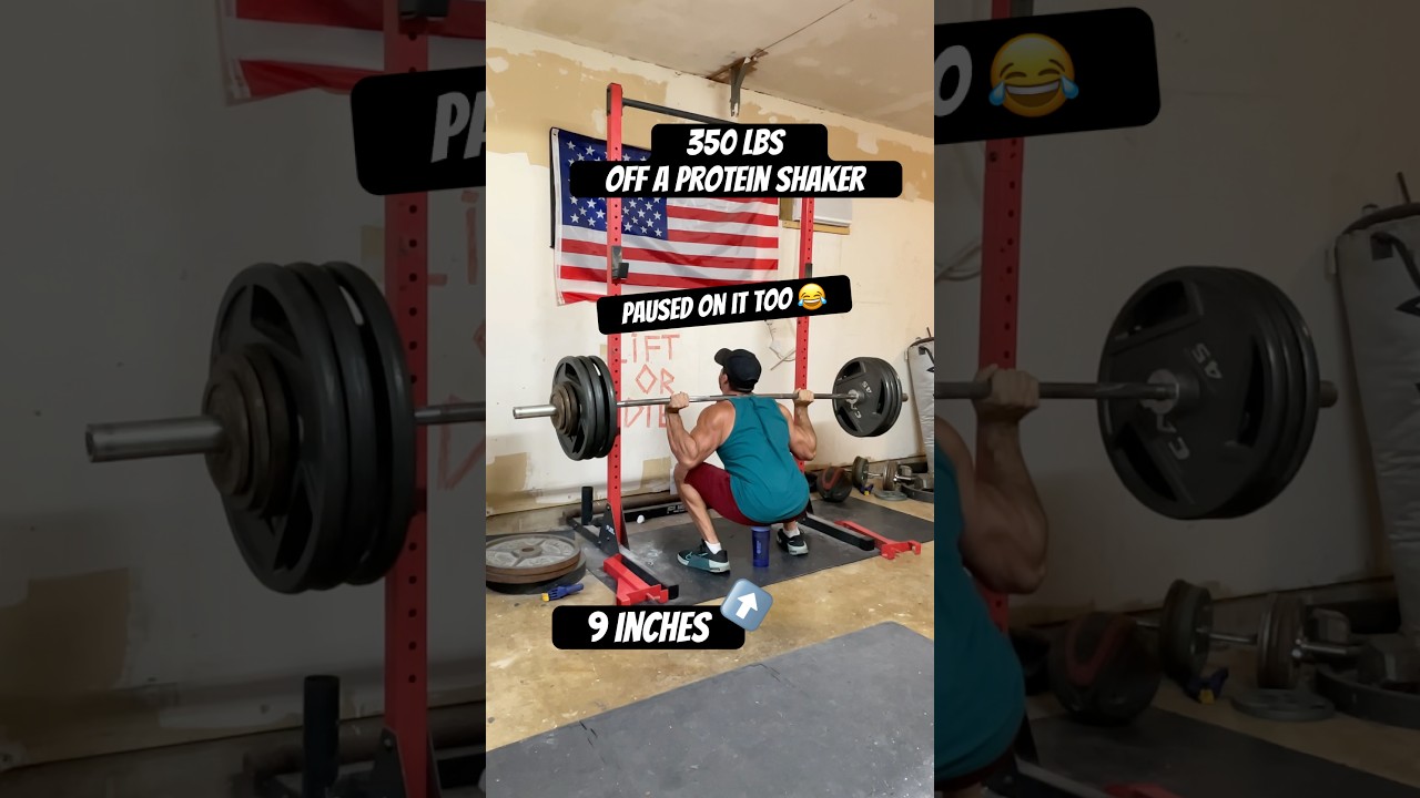 350 LB Box Squat Off a Protein Shaker | 100% RAW #gains