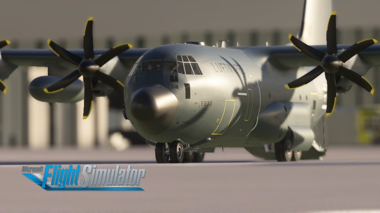 First Time with Lockheed C-130J Super Hercules Aircraft from Dusseldorf to Hamburg Foggy Landing