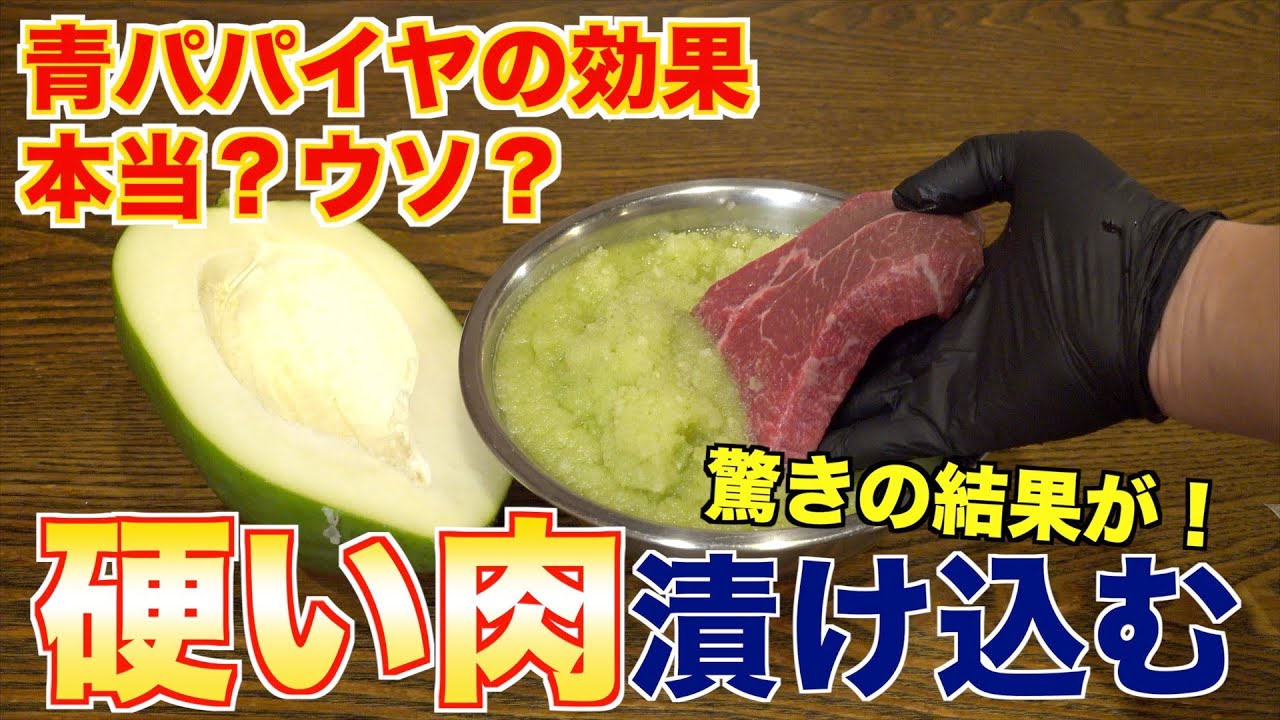 【検証】硬い肉は青パパイヤで柔らかくなるのか？？