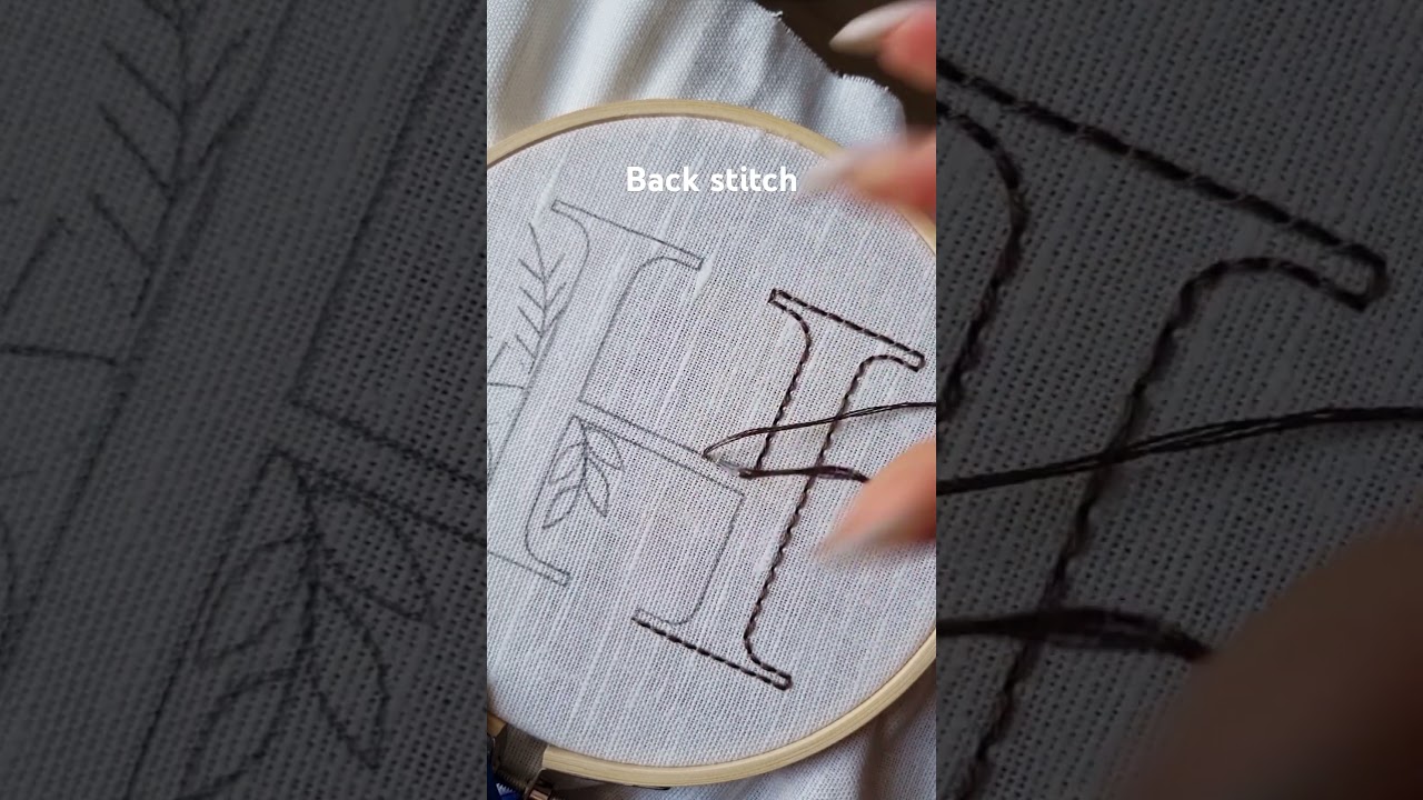 Back stitch Letters embroidery #embroidery #handembroidery #handmade #stitch #art #alphabet #needle