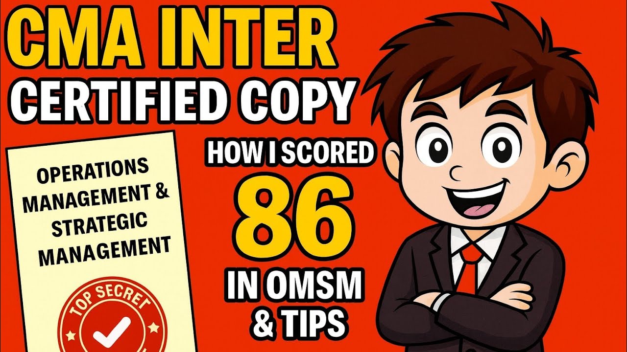 CMA Inter June 2025 | My Certified Copy + Study Strategy for 86 Marks in OMSM #Certifiedcopies#cma 