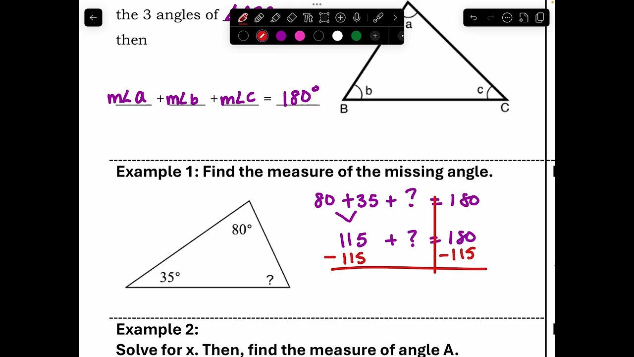 7.3 Triangle Angle Sum Theorem 