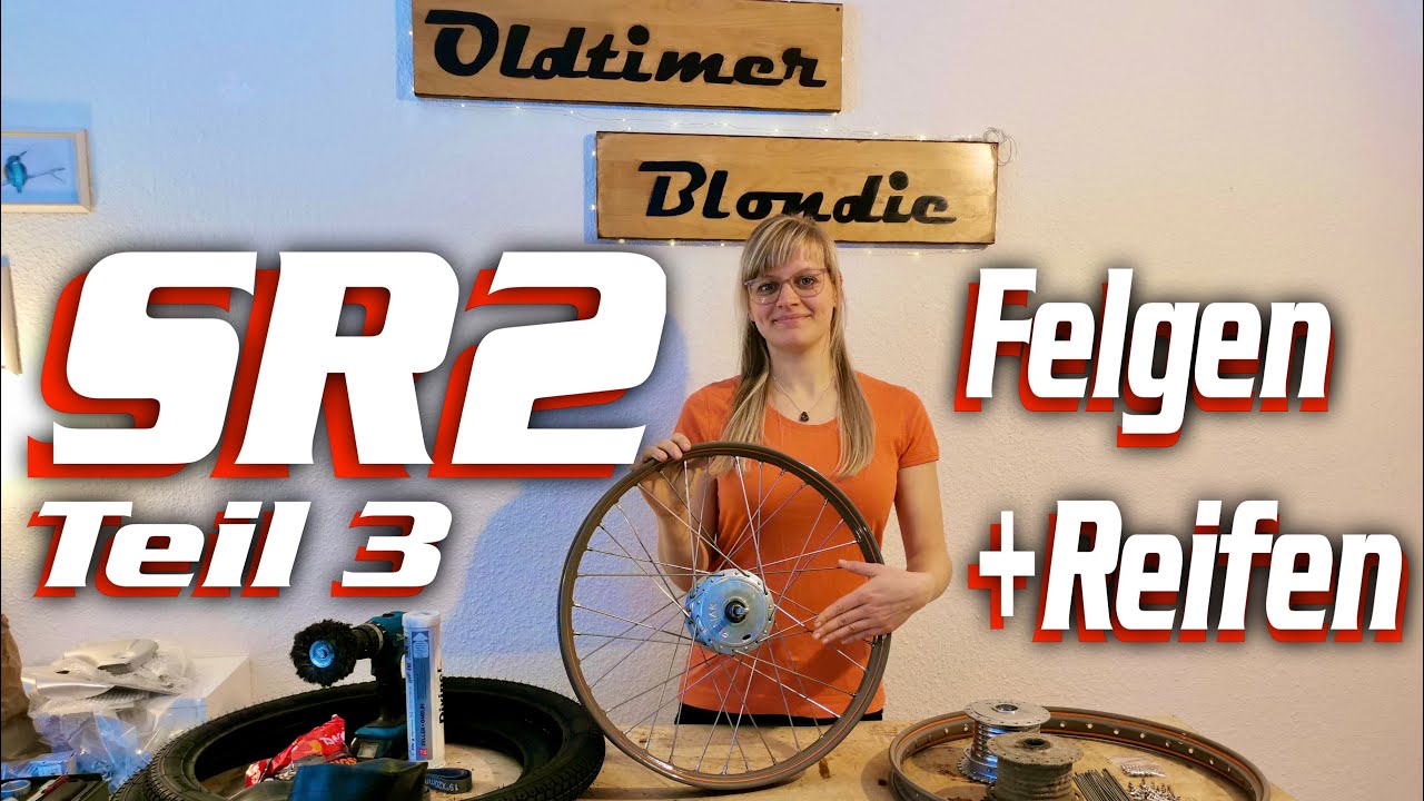 Simson SR 2 Restaurierung (Teil 3 Felgen Einspeichen + Reifen aufziehen) Technik Oldtimer Blondie