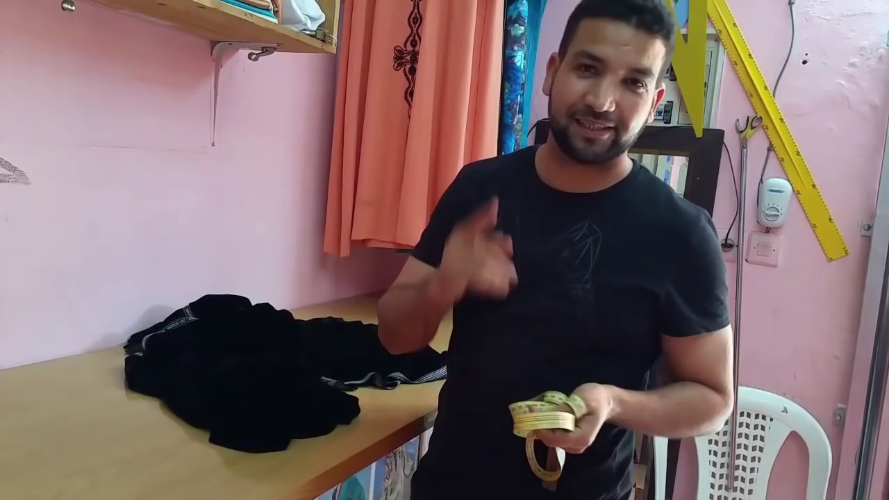 طريقة تفصيل جلابة من توب (موبرا)  3متر/114سم  رغم صعوبته .. بطريقة دكية وبدون عملية( المعاكسة ) مع..