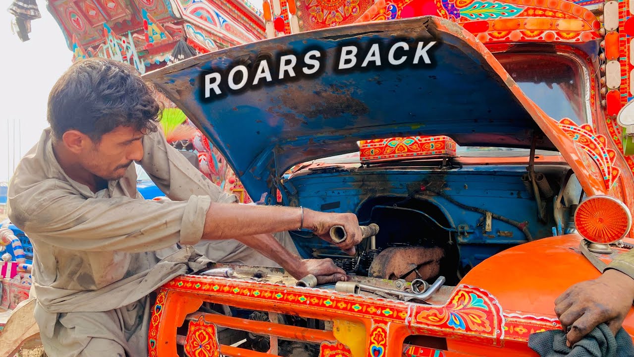 Rebuilding Old Bedford Truck Diesel Engine | Pakistani Mechanic Restore And Repair 6 Cylinder Engine