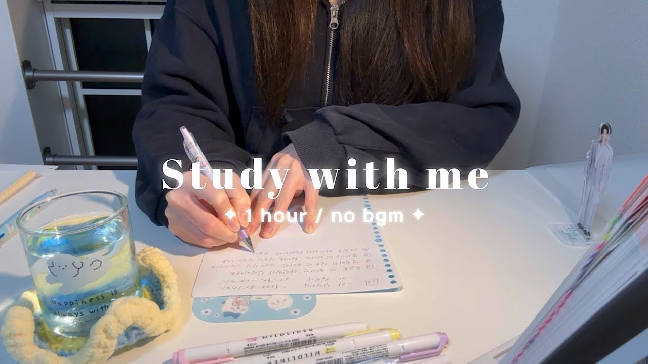 [ study with me ] Учись со мной 1 час pencil asmr / без разговоров, без музыки