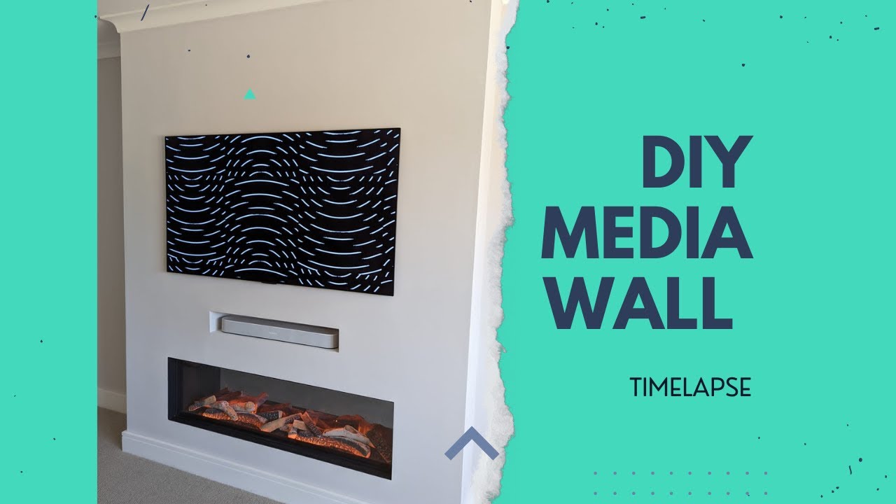 DIY build simple media wall with fireplace/Timelapse