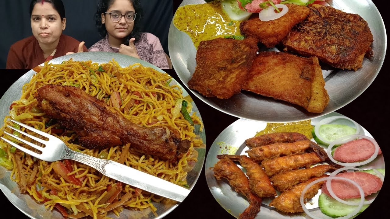 Street Food | Eating Challenge Video Part-17 | Prawn Fry Fish Fry Katla Fish Fry Chicken Leg Chow