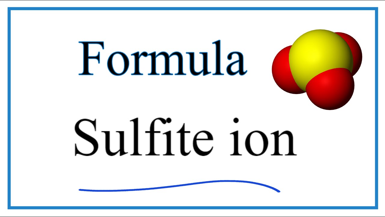 How to Write the Chemical Formula for Sulfite ion
