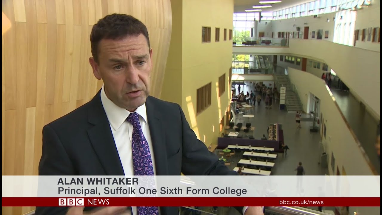 GCSE Results Day 2016 at Suffolk One and Chantry Academy (BBC National News)