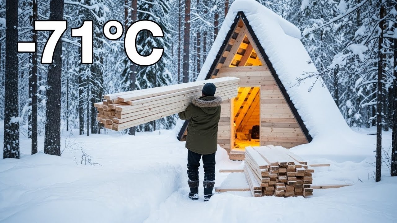 &ndash;71&deg;C Coldest Place on Earth Building a Wooden Survival House