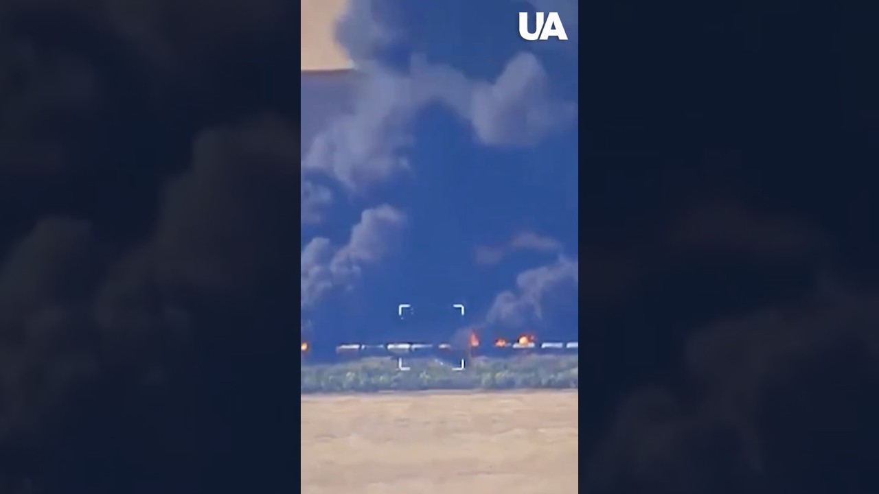 ⚡️Ukrainian drones DESTROYED a Russian fuel TRAIN! 