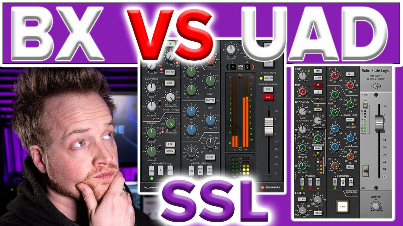 Сравнение канальных полос BRAINWORX и UNIVERSAL AUDIO SSL 4000 E Series с аудиопримерами