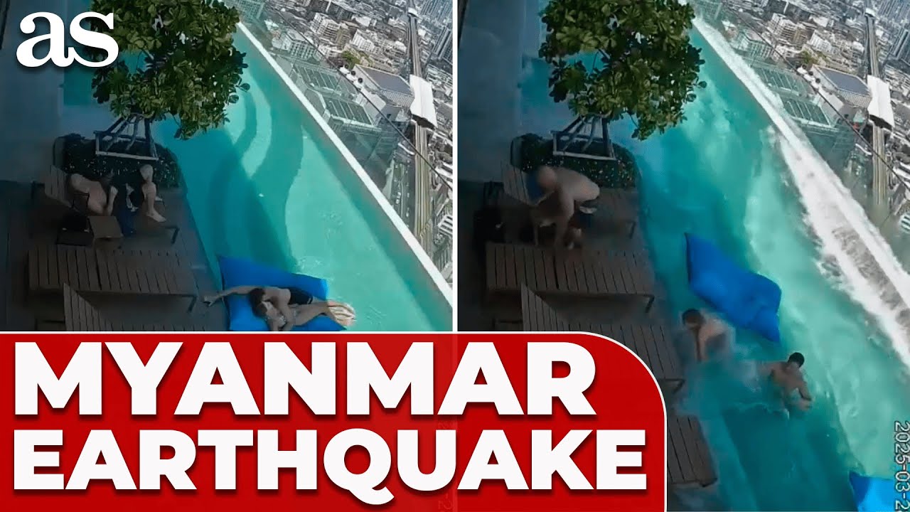 PURE PANIC: TERRIFYING MOMENT the EARTHQUAKE STRIKES from a HOTEL ROOFTOP in BANGKOK