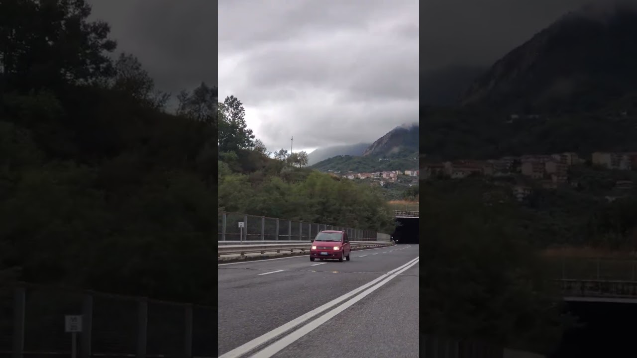 Calabritto, Italy. We are driving into town.