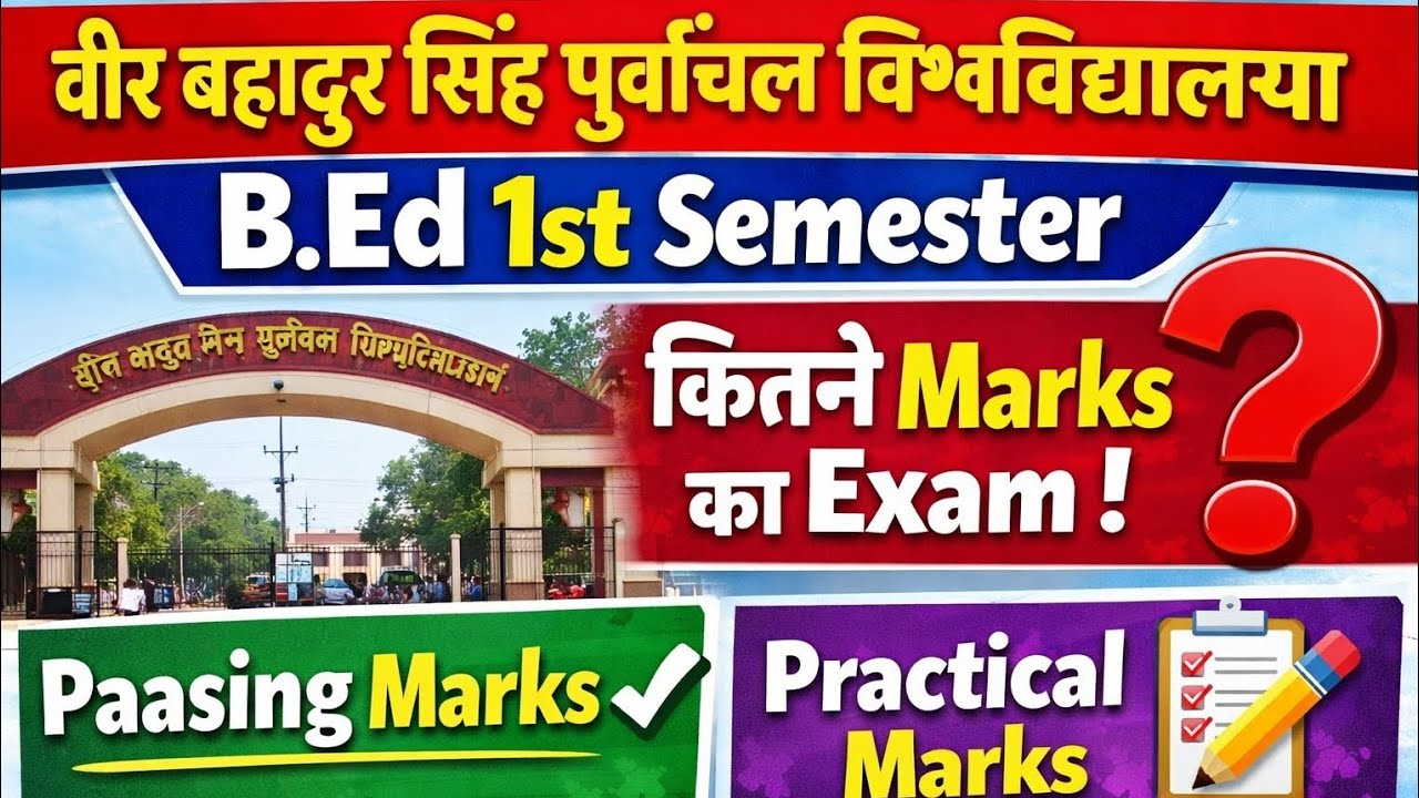 Pass , Fail , Practical Number || VBSPU B.Ed 1st Semester Exam Details || कितने Number का Exam होगा
