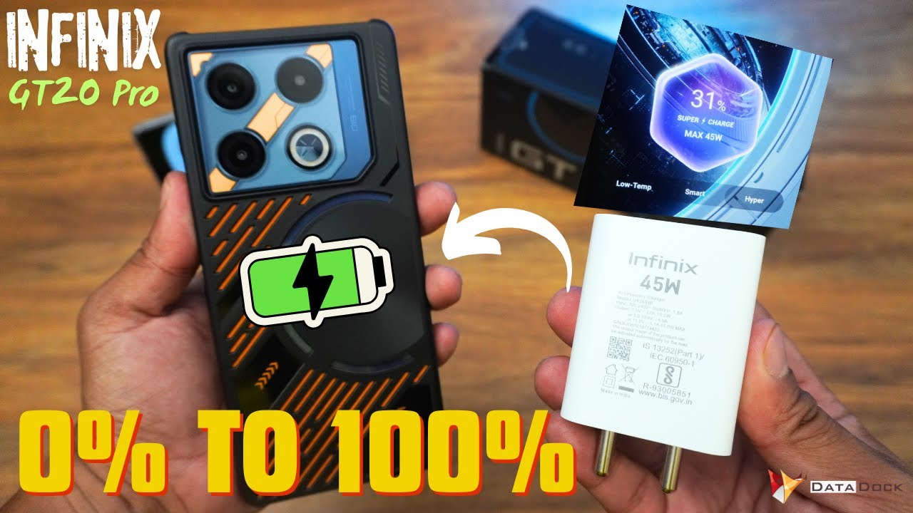 Infinix GT 20 Pro Charging Test | 0% to 100% Fast Charging Test with 45W Hyper Charge #datadock