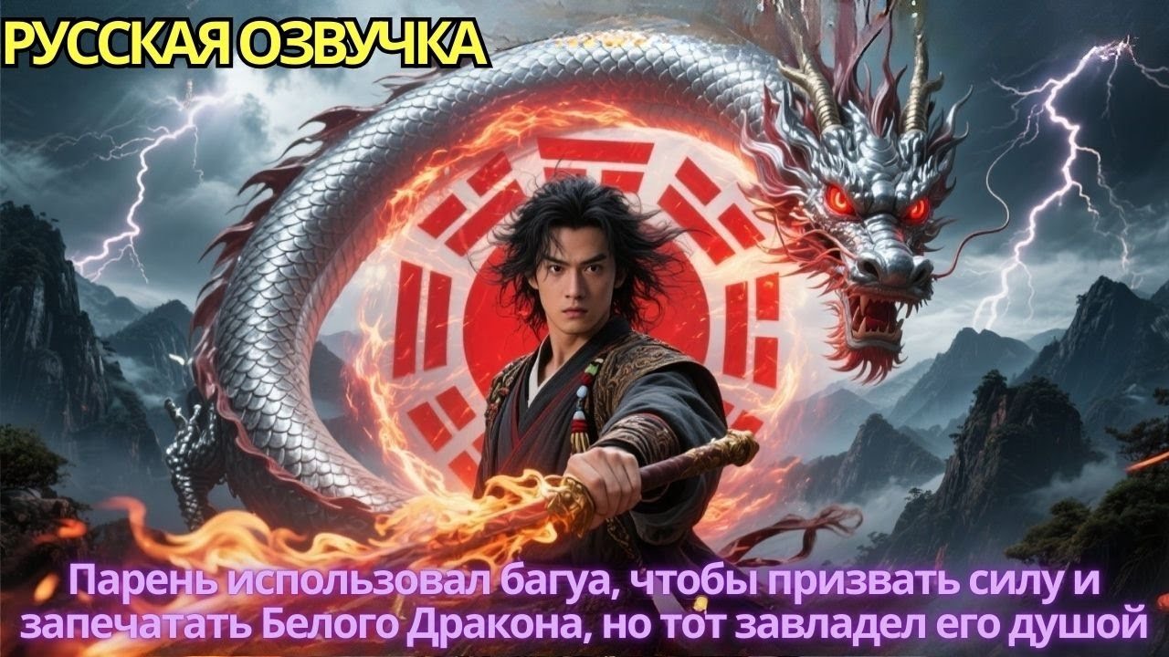 Парень использовал багуа, чтобы призвать силу и запечатать Белого Дракона, но тот завладел его душой