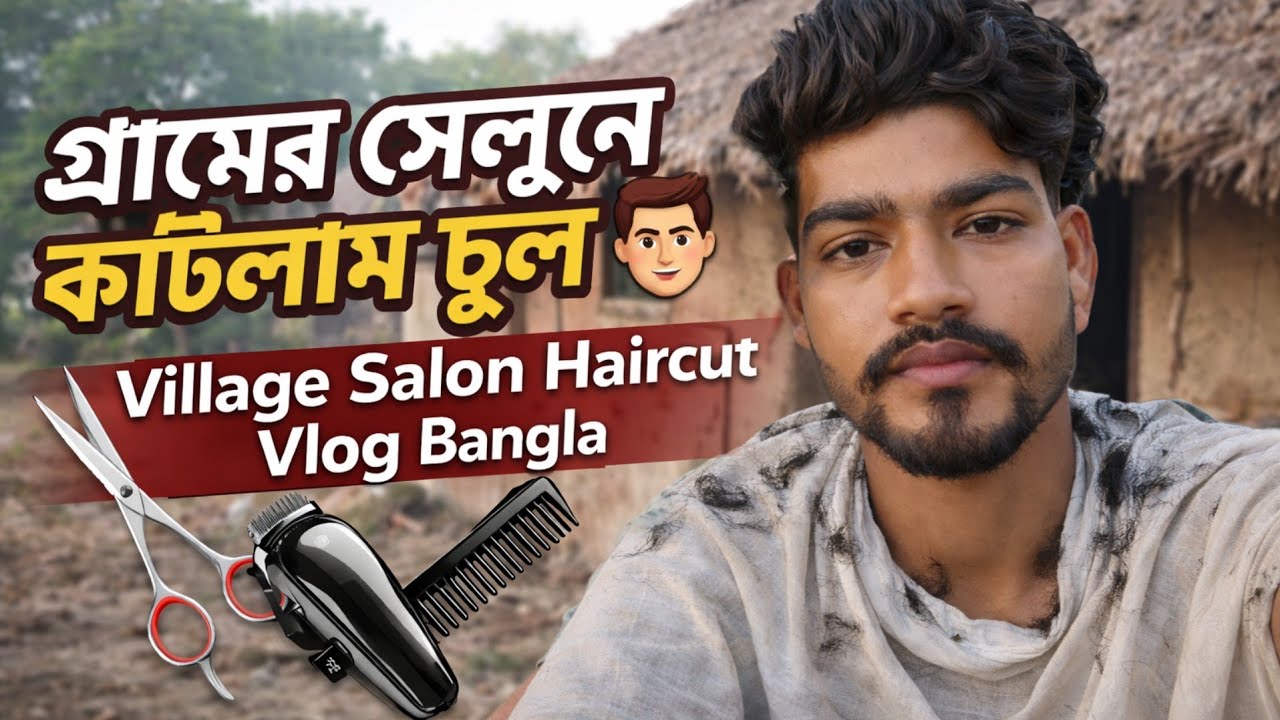 গ্রামের সেলুনে কাটলাম চুল 💇‍♂️ | Village Salon Haircut Vlog Bangla