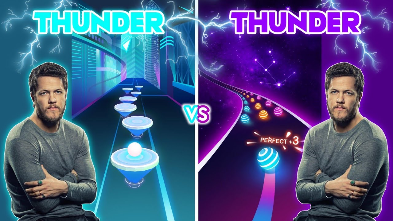 Thunder VS Thunder Imagine Dragons - Rush Tiles Magic Hop VS Road EDM Dancing
