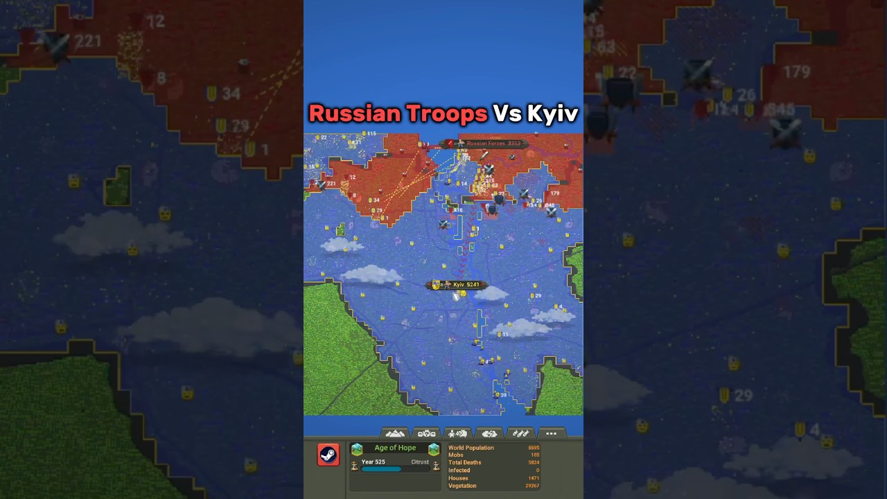 Battle Of Kyiv In Worldbox #worldbox #superworldbox #geography #map #shorts #kyiv #war