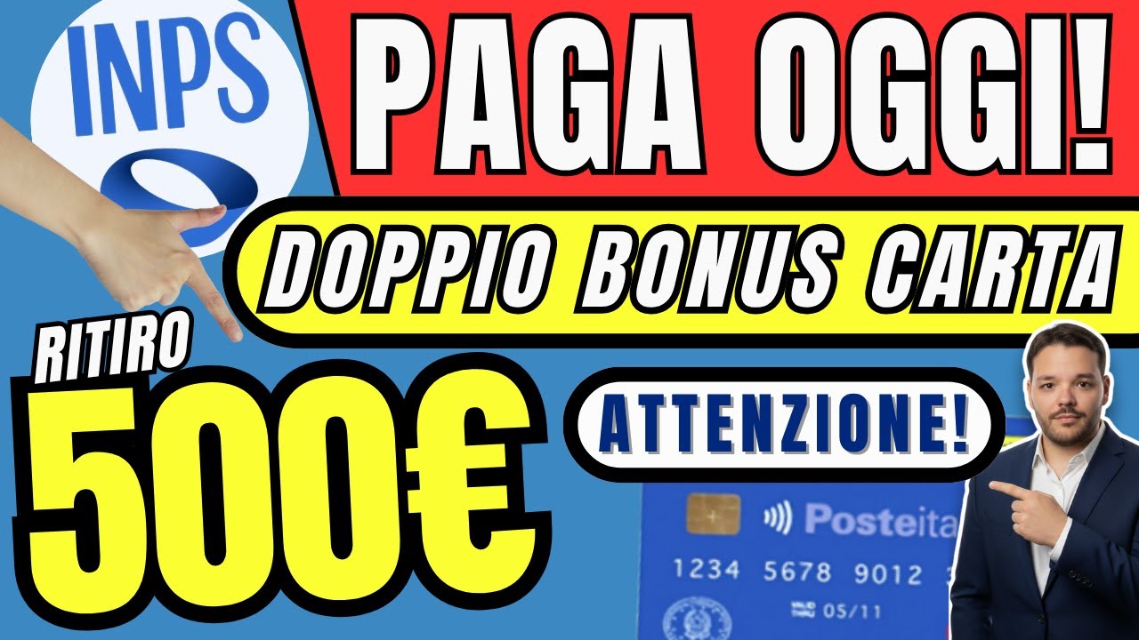 PAGAMENTI IN CORSO🔴 BONUS 500€ 👉DOPPIA CARTA DEDICATA A TE ✅ RITIRO e Attenzione ai Duplicati