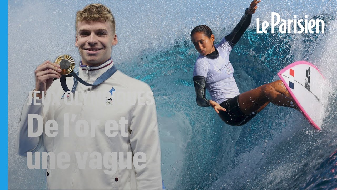 Jour 3 des JO : Léon Marchand en or et une vague légendaire à Tahiti