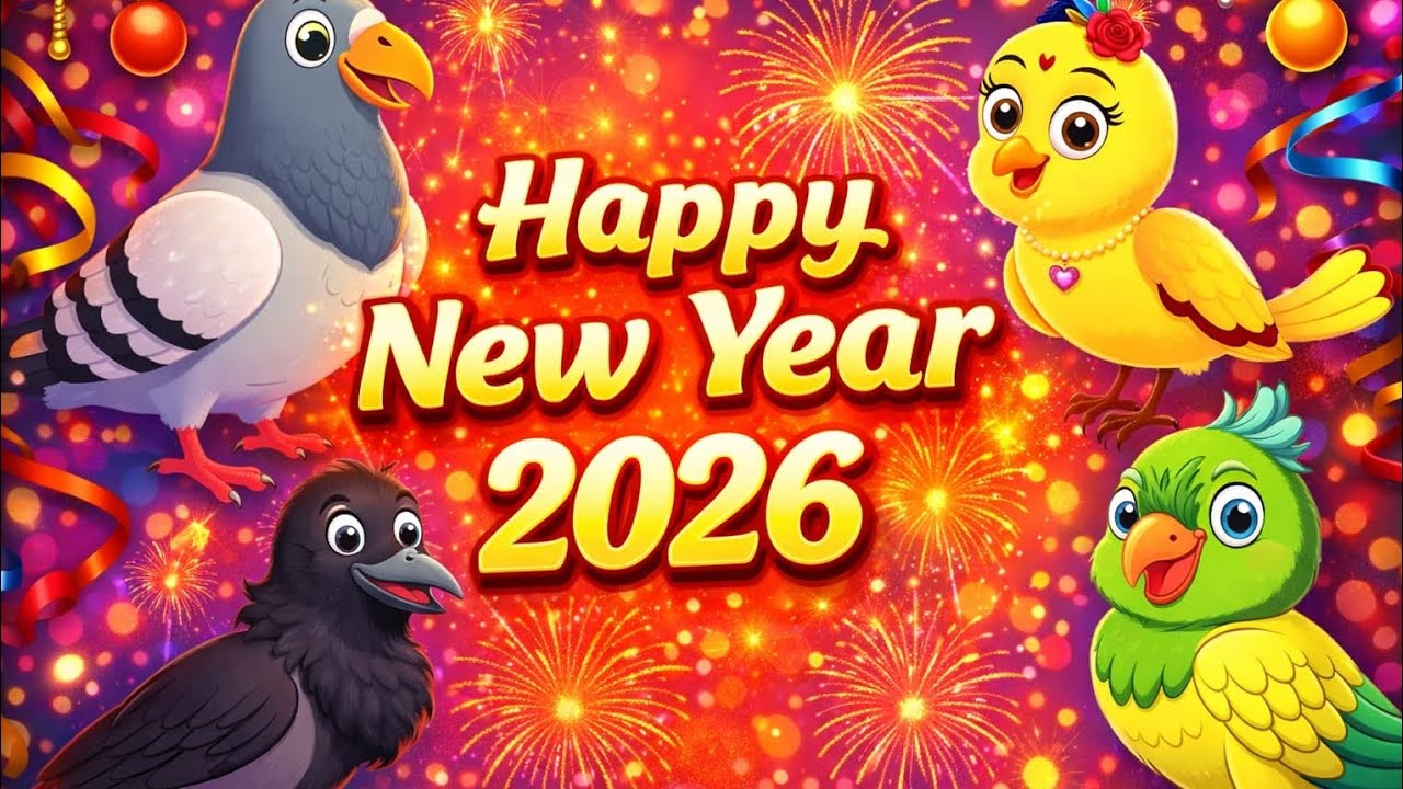 Happy new year party  चिड़िया के साथ ओर 🧺 🧺🧺🧺🧺,🎉🎉🎉🎉#video #cartoon #moralstories #lifeisbutadream 
