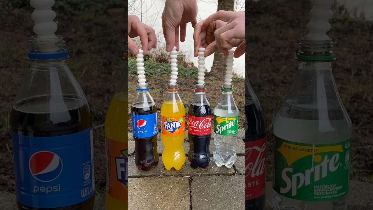 Coca Cola, Fanta, Sprite und Mentos | Experiment #Shorts