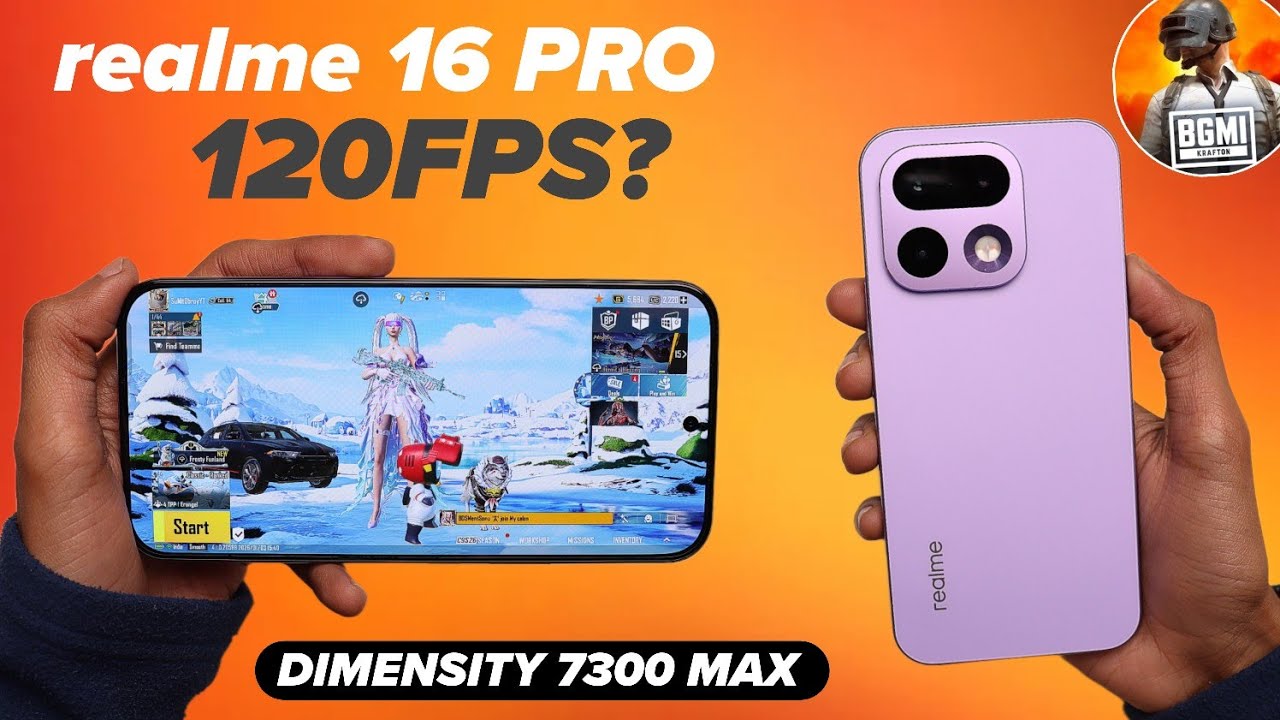 Обзор теста realme 16 Pro BGMI! - FPS, графика, гироскоп, нагрев и батарея.