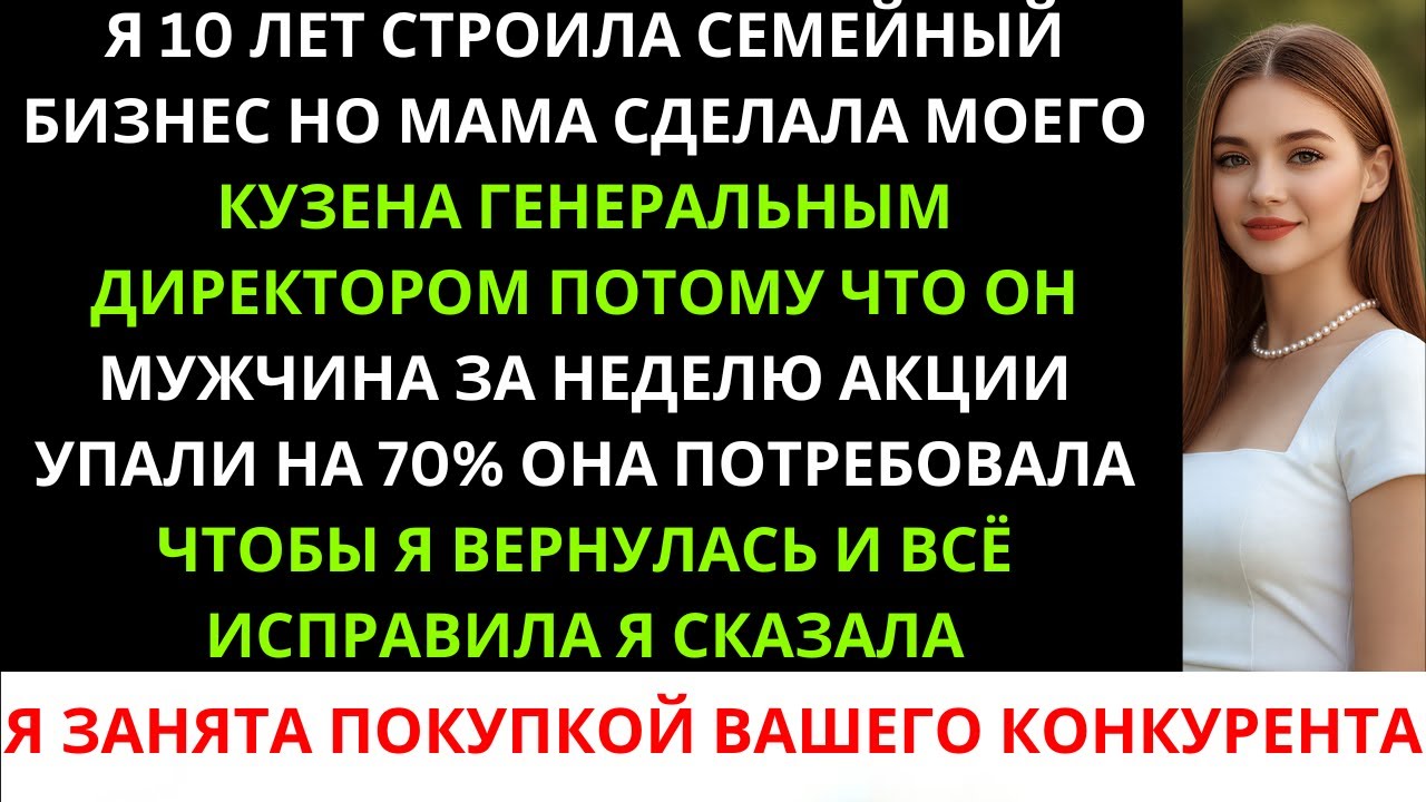 Я 10 лет строила семейный бизнес, но мама назначила генеральным директором моего кузена, потому что.