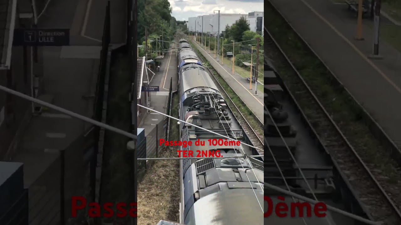 Passage d’un 100Ème TER 2NNG en Gare de Ronchin. 