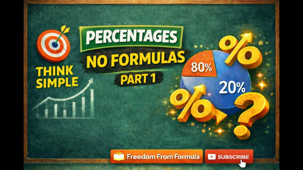 Solve Percentage Questions Without Formulas (Concept Method – Part 1) #percentages #aptitude  #maths